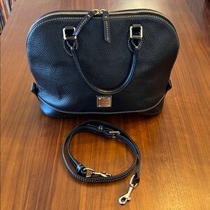 Dooney & Bourke Black Pebble Leather Satchel Bag Purse
